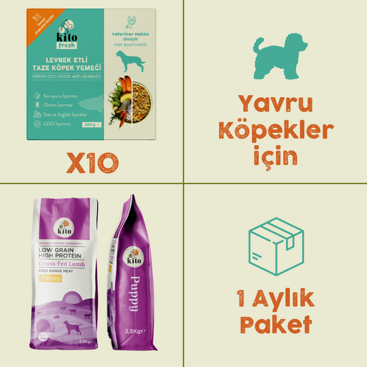 10 Adet Levrek Etli Kito Fresh + 2,5 kg Yavru Köpek Maması