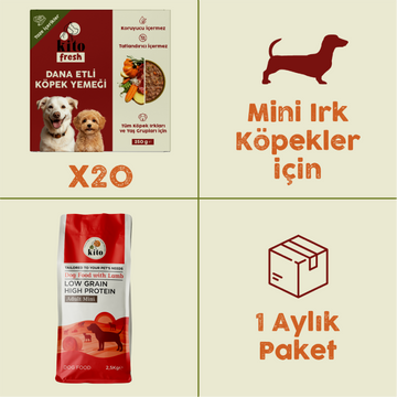 20 Adet Kito Fresh Dana Etli Köpek Yemeği %100 Taze İçerikli Mama + 2,5 kg  Yetişkin Mini Irk Köpek Maması