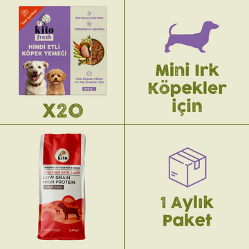 20 Adet Kito Fresh Hindi Etli Köpek Yemeği %100 Taze İçerikli Mama + 2,5 kg  Yetişkin Mini Irk Köpek Maması