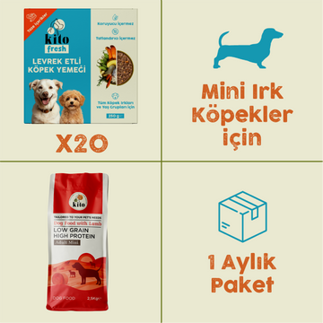 20 Adet Kito Fresh Levrek Etli Köpek Yemeği %100 Taze İçerikli Mama + 2,5 kg  Yetişkin Mini Irk Köpek Maması