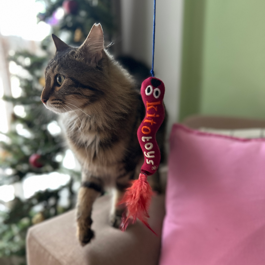 Kito Toys Solucan (Olta) Peluş Kedi Oyuncağı