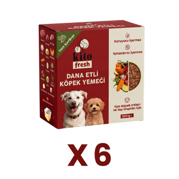 Kito Fresh Dog Food Beef Recipe, 6 x 250 g (1.5 kg)