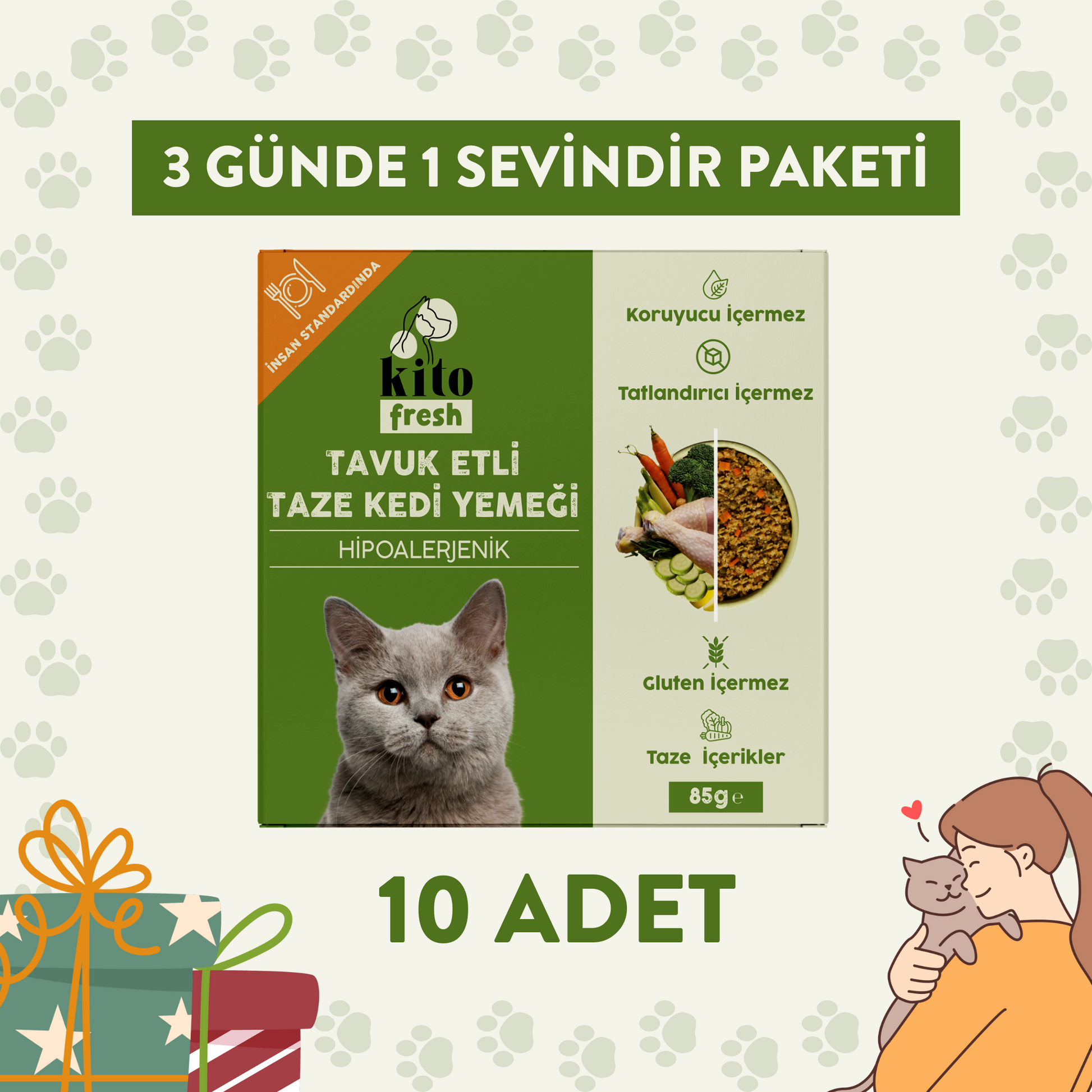 Tavuk Etli Kedi Yemeği