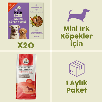20 Adet Kito Fresh Hindi Etli Köpek Yemeği %100 Taze İçerikli Mama + 2,5 kg  Yetişkin Mini Irk Köpek Maması