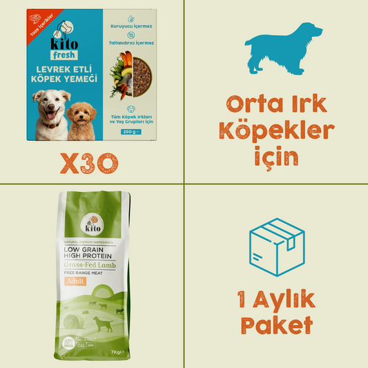 30 Adet Kito Fresh Levrek Etli Köpek Yemeği %100 Taze İçerikli Mama+ 7 kg Yetişkin Köpek Maması
