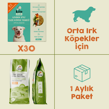 30 Adet Kito Fresh Levrek Etli Köpek Yemeği %100 Taze İçerikli Mama+ 7 kg Yetişkin Köpek Maması