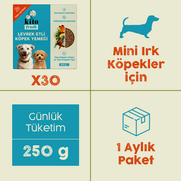 Levrek Etli Kito Fresh x30 (Mini Irk Köpekler için Aylık Kito Fresh Paketi)