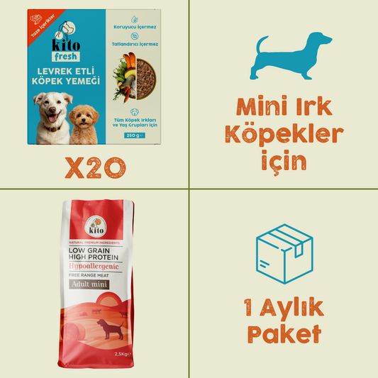20 Adet Kito Fresh Levrek Etli Köpek Yemeği %100 Taze İçerikli Mama + 2,5 kg  Yetişkin Mini Irk Köpek Maması