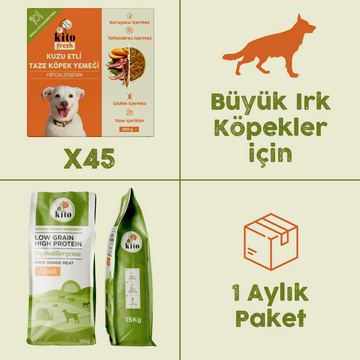 45 Piece Kito Fresh Dog Food with Lamb + Adult Dog Food with Grass-Fed Lamb 15 kg