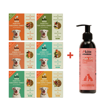 Köpekler için Kito Fresh Tanışma Paketi + Kito Balık Yağı 200 ml