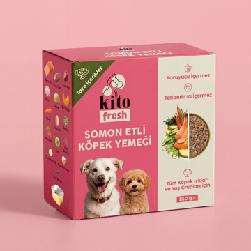 Kito Fresh Somon Etli Köpek Yemeği %100 Taze İçerikli Mama 250 gr