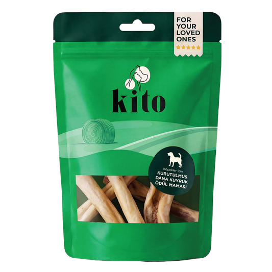 Kito Kurutulmuş Dana Kuyruk Çiğnemelik Köpek Ödül Maması %100 Doğal, Glutensiz, Organik 100 gr