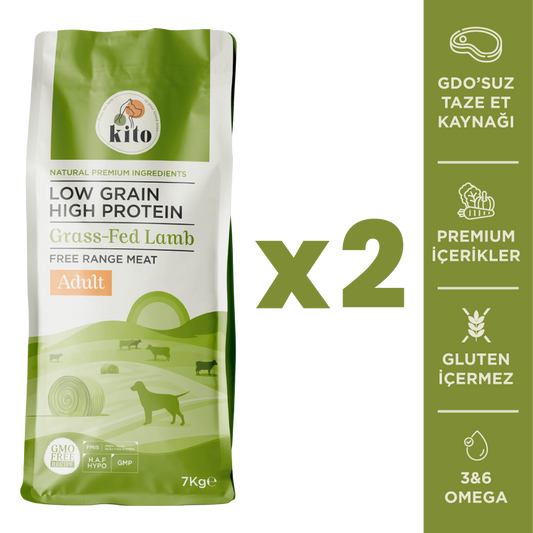 2 Adet - 7 Kg Doğal Besi Kuzu Etli Yetişkin Köpek Maması
