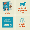 Levrek Etli Kito Fresh x60 (Orta Irk Köpekler için Aylık Kito Fresh Paketi)