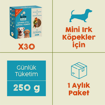 Levrek Etli Kito Fresh x30 (Mini Irk Köpekler için Aylık Kito Fresh Paketi)