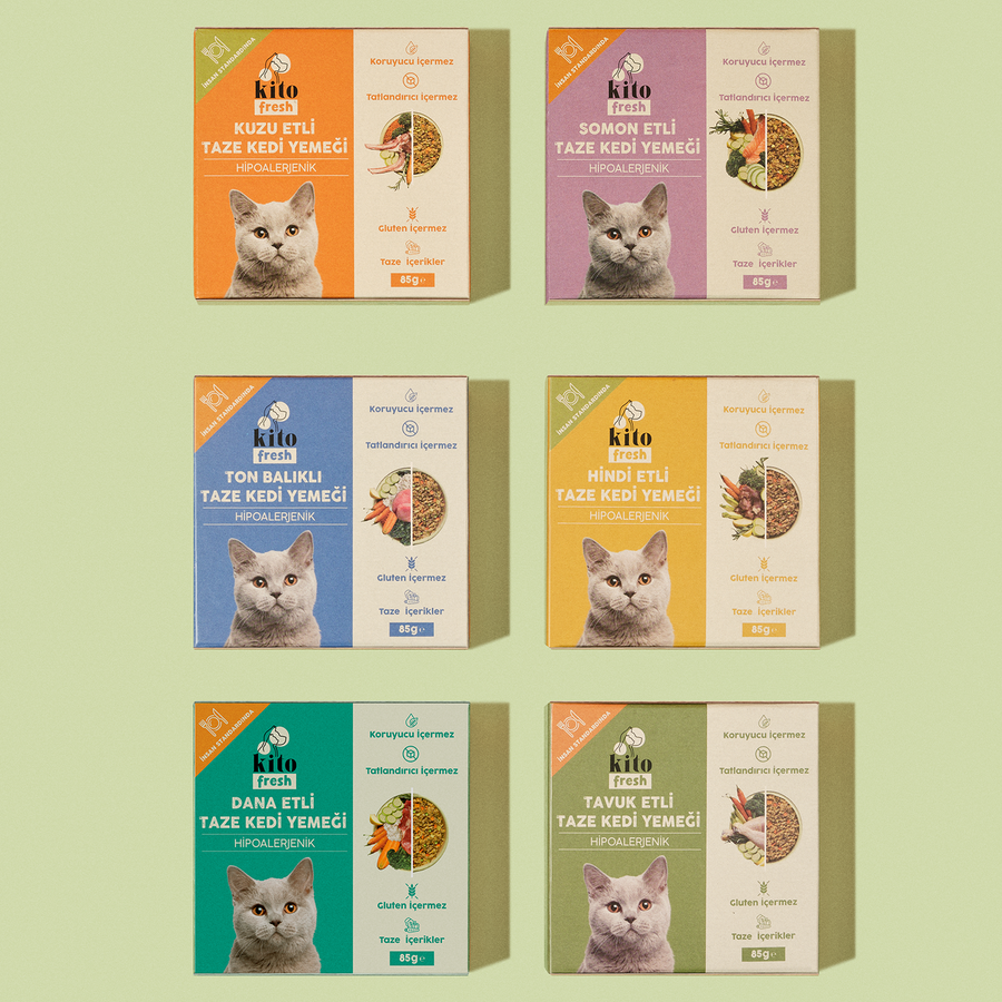 3 Günde 1 Sevindir Paketi Kito Fresh Dana Etli Kedi Yemeği 85 gr (10 Adet)
