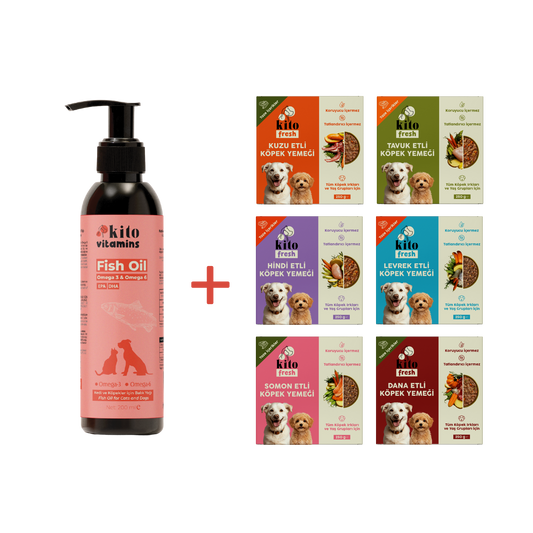 Köpekler için Kito Fresh Tanışma Paketi + Kito Balık Yağı 200 ml