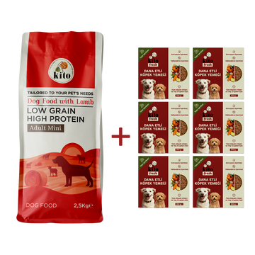 Adult Mini Dog Food 2,5 KG + Kito Fresh Dog Food with Beef X 6