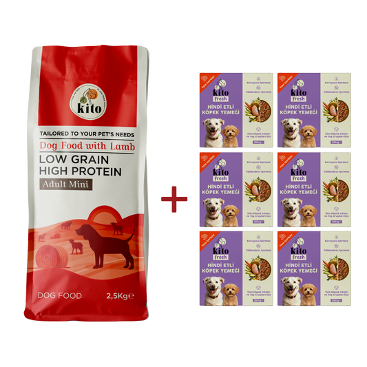 Adult Mini Dog Food 2.5 KG + Kito  Fresh Dog Food with Turkey X 6