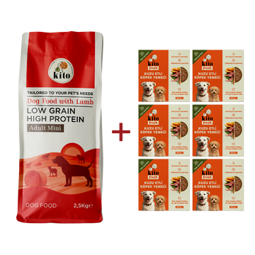 Adult Mini Dog Food 2,5 KG + Kito Fresh Dog Food with Lamb X 6