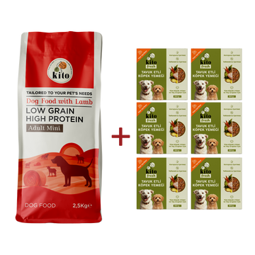 Adult Mini Dog Food 2,5 KG + Kito Fresh Dog Food with Chicken X 6