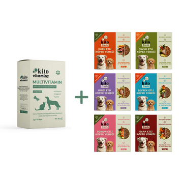 Köpekler için Kito Fresh Tanışma Paketi + Kito Multivitamin Bağışıklık Sistemi Destekleyici
