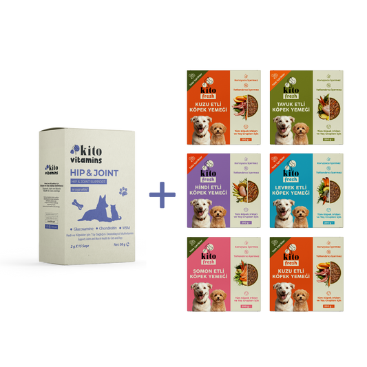Köpekler için Kito Fresh Tanışma Paketi + Kito Hip&Joint Eklem ve Kas Sağlığı Destekleyici