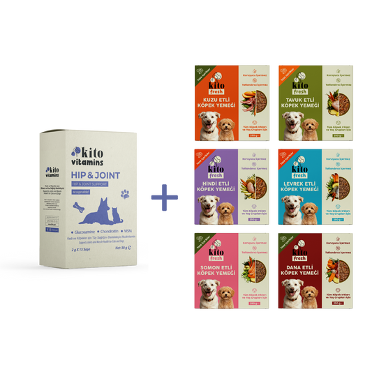 Köpekler için Kito Fresh Tanışma Paketi + Kito Hip&Joint Eklem ve Kas Sağlığı Destekleyici