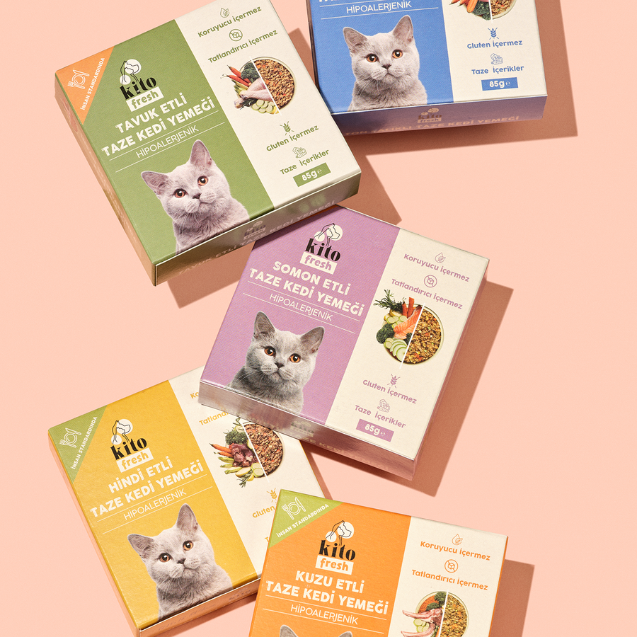 3 Günde 1 Sevindir Paketi Kito Fresh Hindi Etli Kedi Yemeği 85 gr (10 Adet)