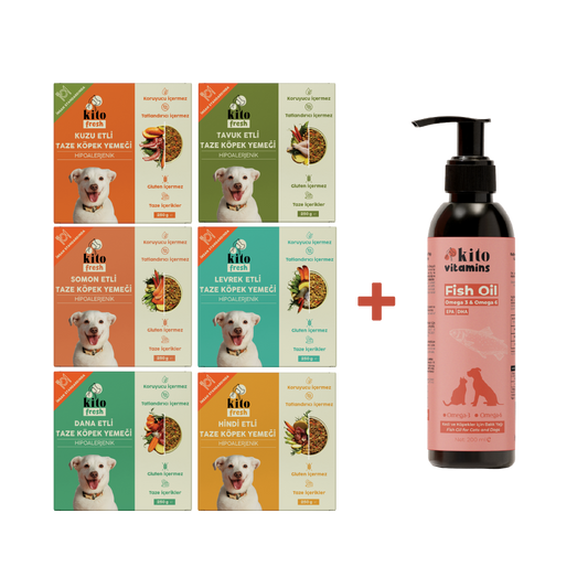 Köpekler için Kito Fresh Tanışma Paketi + Kito Balık Yağı 200 ml
