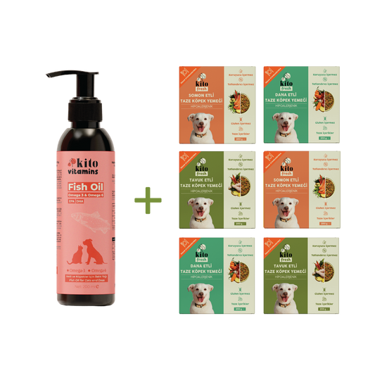 Köpekler için Kito Fresh Tanışma Paketi + Kito Balık Yağı 200 ml