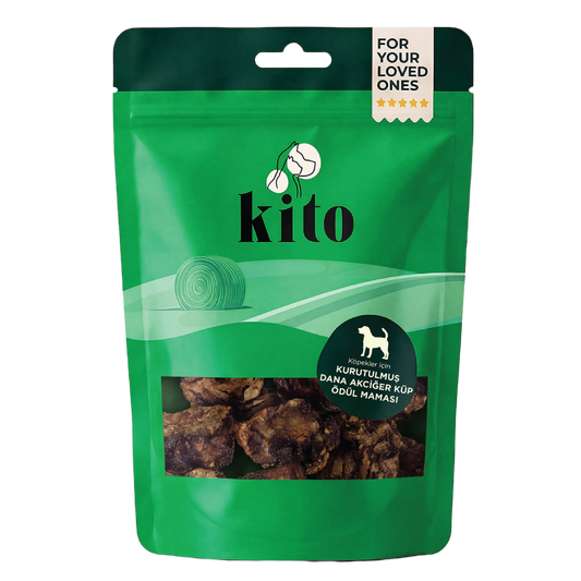 Kito Dana Akciğer Küp Atıştırmalık Köpek Ödül Maması %100 Doğal, Glutensiz, Organik 100 gr