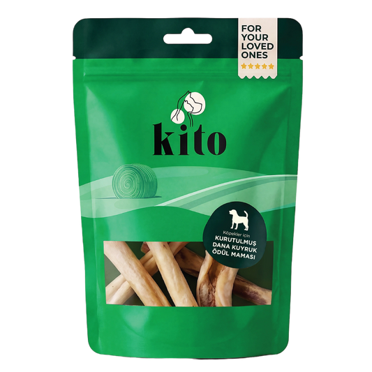 Kito Kurutulmuş Dana Kuyruk Çiğnemelik Köpek Ödül Maması %100 Doğal, Glutensiz, Organik 100 gr