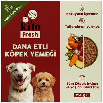 Kito Fresh Dana Etli Köpek Yemeği %100 Taze İçerikli Mama 250 gr