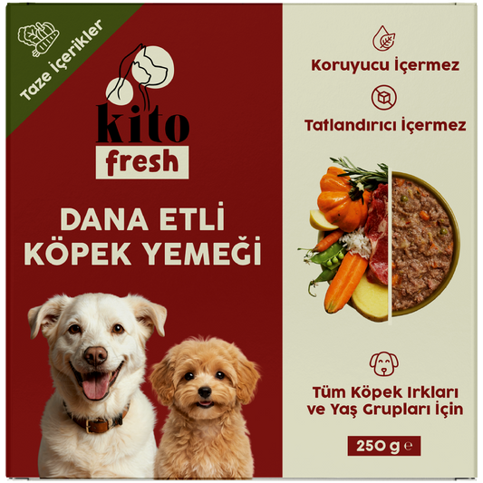 Kito Fresh Dana Etli Köpek Yemeği %100 Taze İçerikli Mama 250 gr