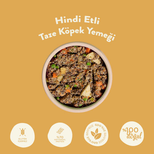 Hindi Etli Taze Köpek Yemeği