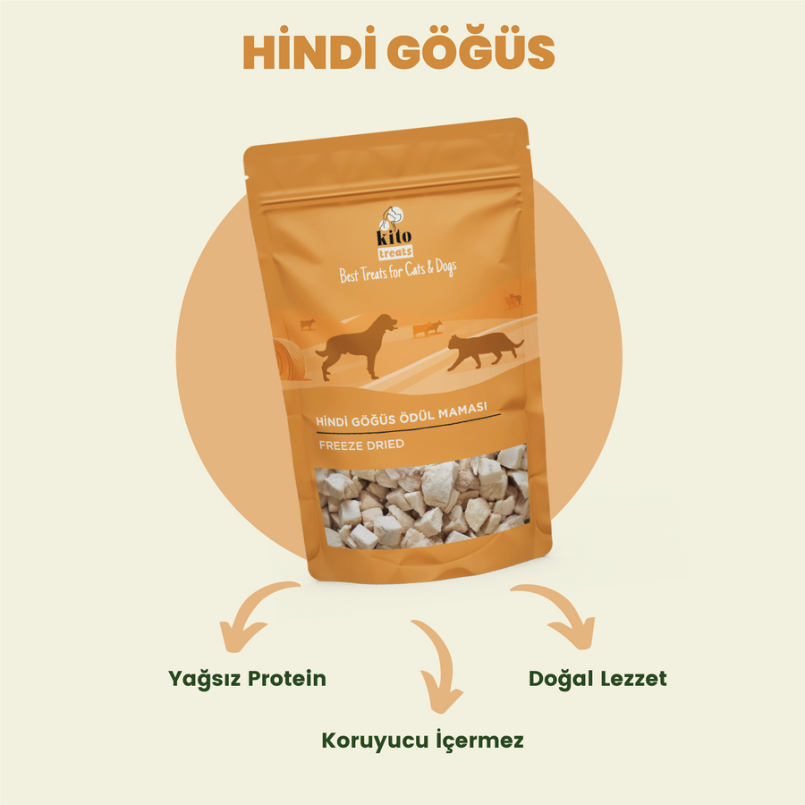 Kito Freeze Dried Hindi Göğüs Ödül Maması Köpekler için (30 gr)