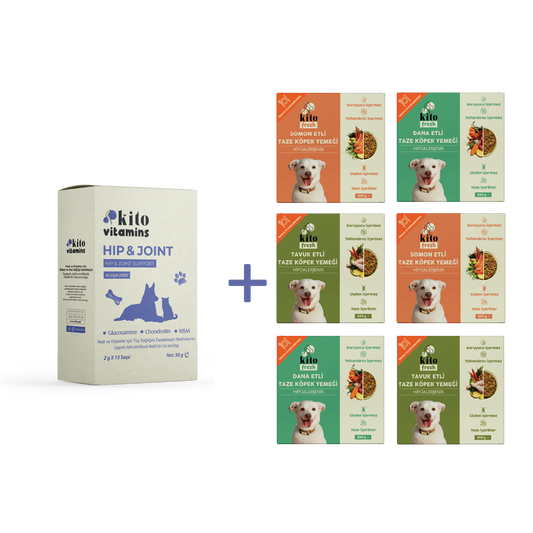 Köpekler için Kito Fresh Tanışma Paketi + Kito Hip&Joint Eklem ve Kas Sağlığı Destekleyici