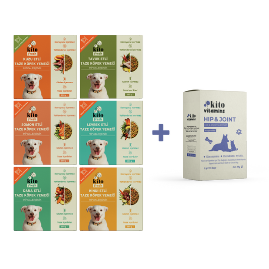 Köpekler için Kito Fresh Tanışma Paketi + Kito Hip&Joint Eklem ve Kas Sağlığı Destekleyici
