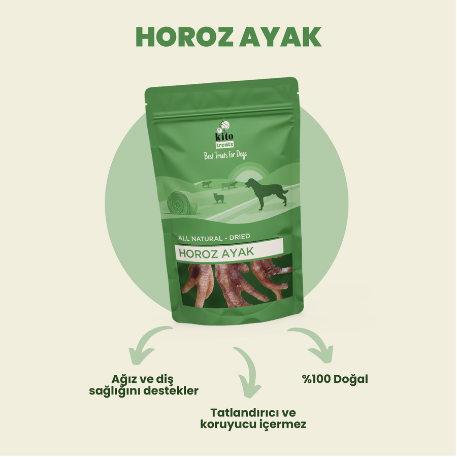 Cock Feet Dog Treats 100% Natural, Gluten-Free, Organic 100 gr