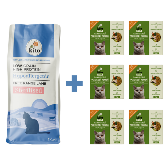 Kısır Kedi Maması ve Tavuk Etli Kedi Yemeği