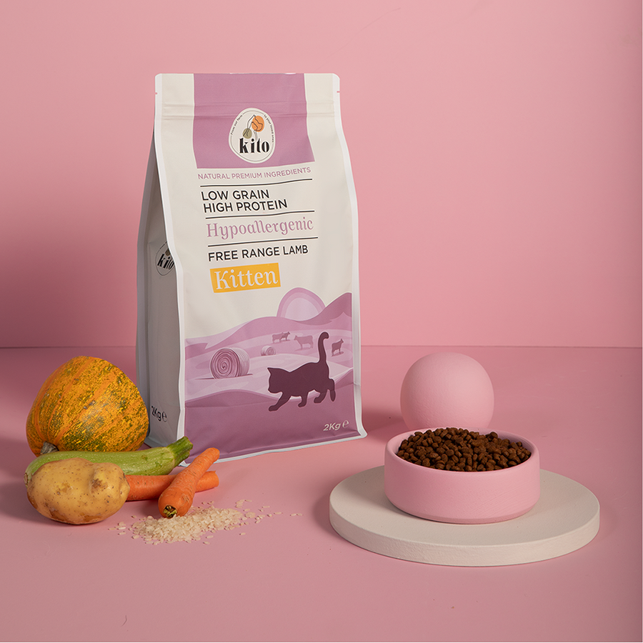 Kitten Food 2 KG + Kito Fresh Cat Food with Beef X 6
