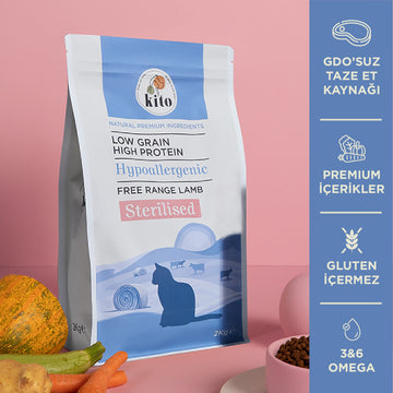 Kito Doğal Besi Kuzu Etli Kısır Kedi Maması 2 KG