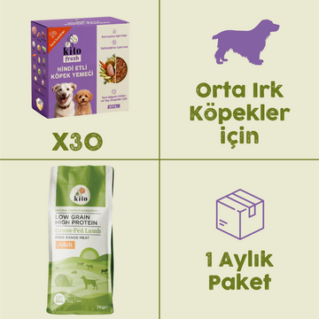 30 Adet Kito Fresh Hindi Etli Köpek Yemeği %100 Taze İçerikli Mama+ 7 kg Yetişkin Köpek Maması