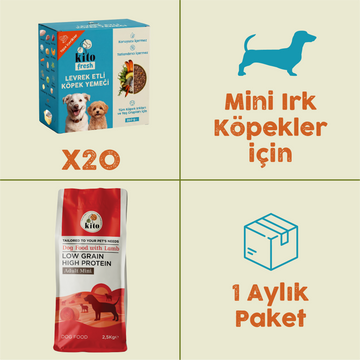 20 Adet Kito Fresh Levrek Etli Köpek Yemeği %100 Taze İçerikli Mama + 2,5 kg  Yetişkin Mini Irk Köpek Maması