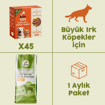 45 Adet Kito Fresh Kuzu Etli Köpek Yemeği %100 Taze İçerikli Mama+ 15 kg Yetişkin Köpek Maması