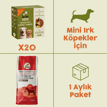 20 Adet Kito Fresh Tavuk Etli Köpek Yemeği %100 Taze İçerikli Mama + 2,5 kg  Yetişkin Mini Irk Köpek Maması