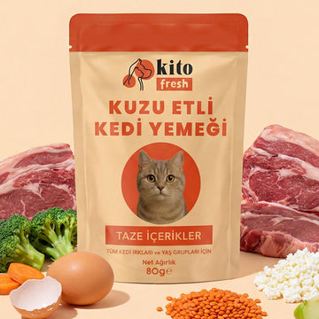 Kito Fresh Kuzu Etli Kedi Yemeği %100 Taze İçerikli Mama 80 gr