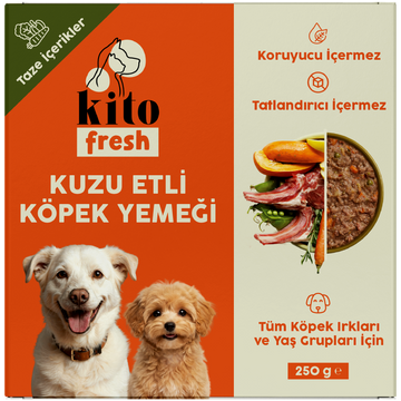 Kito Fresh Kuzu Etli Köpek Yemeği %100 Taze İçerikli Mama 250 gr