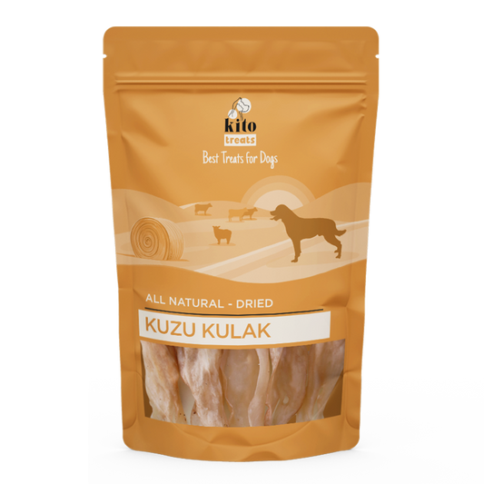 Kito Kurutulmuş Kuzu Kulak Çiğnemelik Köpek Ödül Maması %100 Doğal, Glutensiz, Organik 100 gr